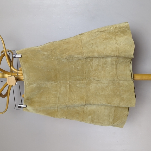 2/40 Vintage Y2K B.U.M. leather tan midi skirt - Picture 3 of 7